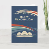 Contemporary Red White Blue Eagle Memorial Day  カード (正面)