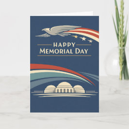 Contemporary Red White Blue Eagle Memorial Day  カード