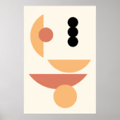 Contemporary Rust Red Sun Black Moon Circles Art ポスター (正面)