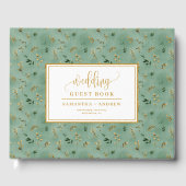 Contemporary sage green gold eucalyptus wedding  ゲストブック (正面)