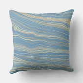 Contemporary Slate Blue, Tan, Linen Pattern クッション (裏面)