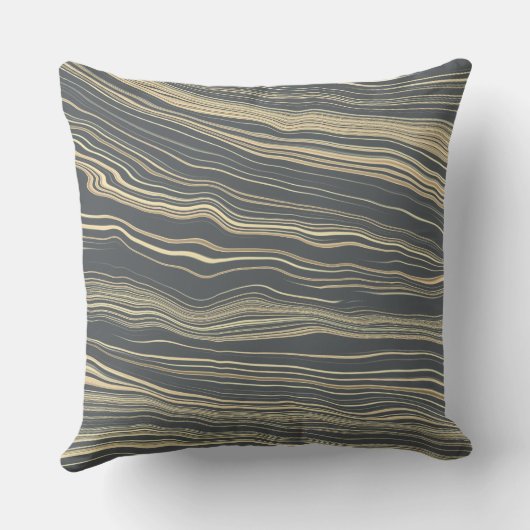 Contemporary Smoke Grey, Tan with Linen Pattern クッション (裏面)