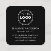 Contemporary Social Media Logo Black White Modern スクエア名刺 (正面)