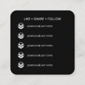 Contemporary Social Media Logo Black White Modern スクエア名刺 (裏面)