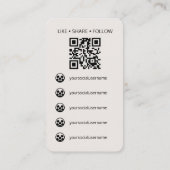 Contemporary Social Media Logo QR Code Off-White 名刺 (裏面)