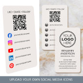 Contemporary Social Media Logo QR Code Off-White 名刺