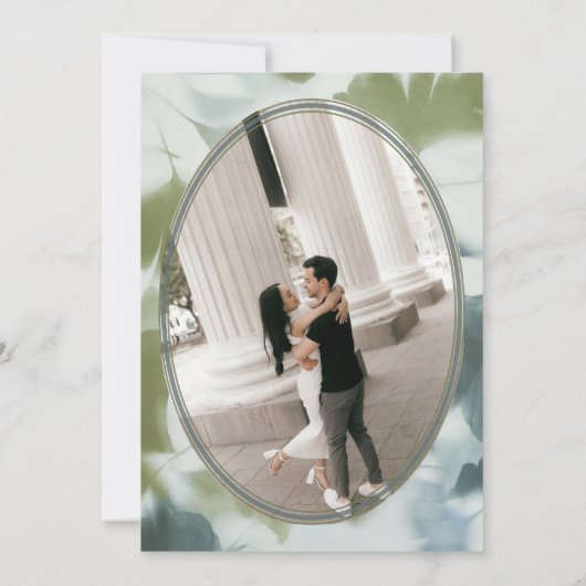 Contemporary Something Blue Bridal Shower 招待状 (裏面)