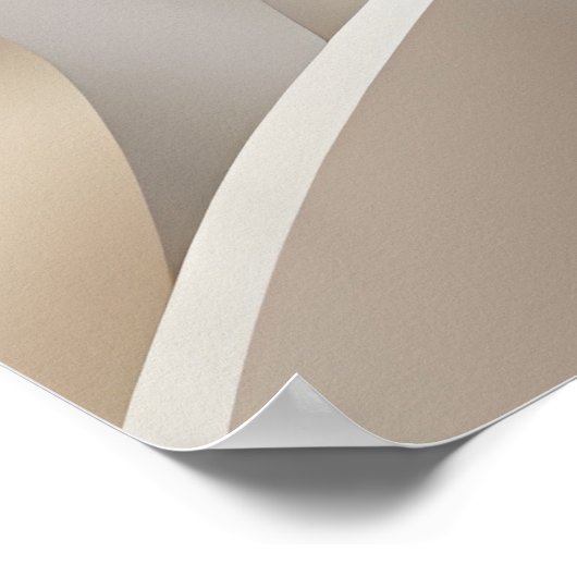 Contemporary Stylish Beige Abstract Art ポスター (角)