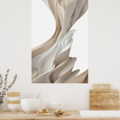 Contemporary Stylish Beige Abstract Art ポスター (キッチン)