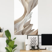 Contemporary Stylish Beige Abstract Art ポスター (ホームオフィス)