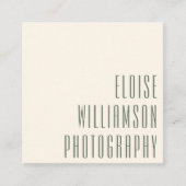 Contemporary Trendy Chic Bold Dark Green Modern スクエア名刺 (正面)