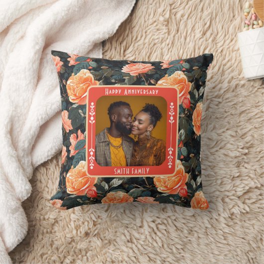 Contemporary True Love Anniversary Throw Pillow クッション (ブランケット)