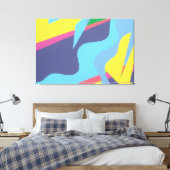 Contemporary Vibrant Abstract Art Print キャンバスプリント (インサイチュ (寝室))