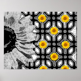 Contemporary Vintage Art Nouveau Floral Garden ポスター