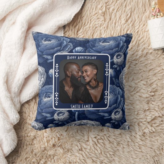 Contemporary Wedding 1ST Anniversary Throw Pillow クッション (ブランケット)