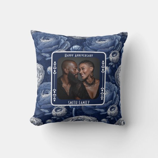 Contemporary Wedding 1ST Anniversary Throw Pillow クッション (正面)