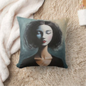 Contemporary Woman Portrait Wall Art クッション (ブランケット)