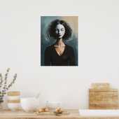 Contemporary Woman Portrait Wall Art ポスター (キッチン)