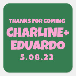 ContemporaryHandwritingレトロ結婚のウェルカムサイン スクエアシール