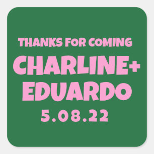 ContemporaryHandwritingレトロ結婚のウェルカムサイン スクエアシール