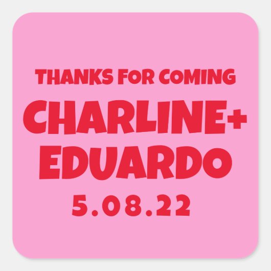 ContemporaryHandwritingレトロ結婚's スクエアシール (正面)