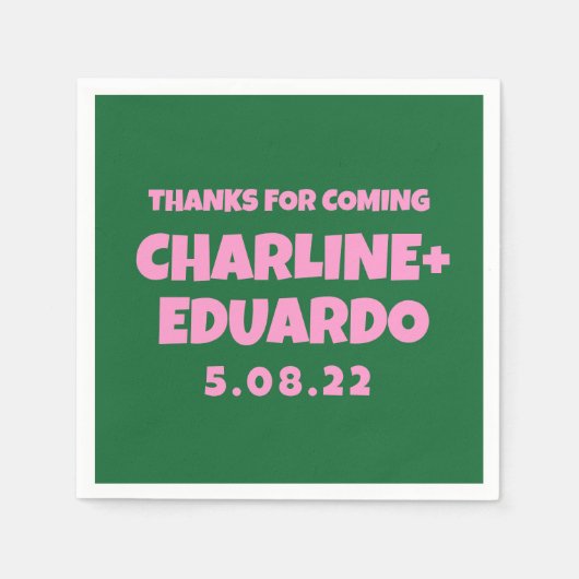 ContemporaryHandwritingレトロ結婚's スタンダードカクテルナプキン (正面)