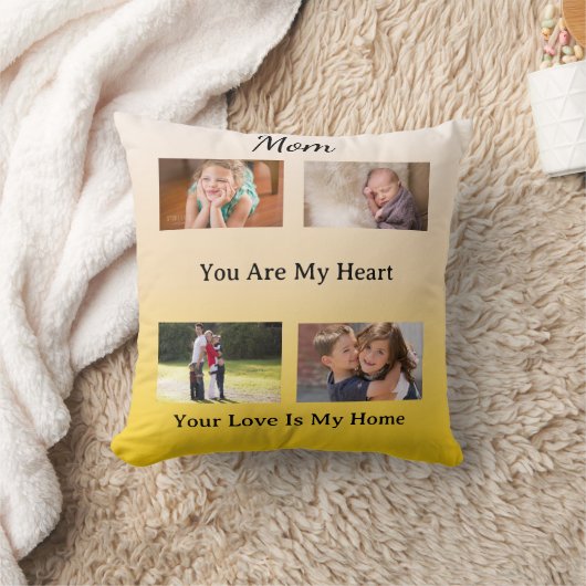 Contempory Mom Keepsake - Four Photo Layout クッション (ブランケット)