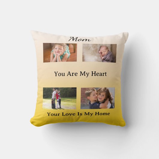 Contempory Mom Keepsake - Four Photo Layout クッション (正面)