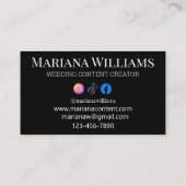 CONTENT 結婚 CREATOR 8の写真コラージュ黒 名刺 (裏面)