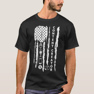 Content Creatorブロガーvlogger influencer America Tシャツ