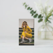 Content Creator add your photo Business Card 名刺 (スタンド正面)