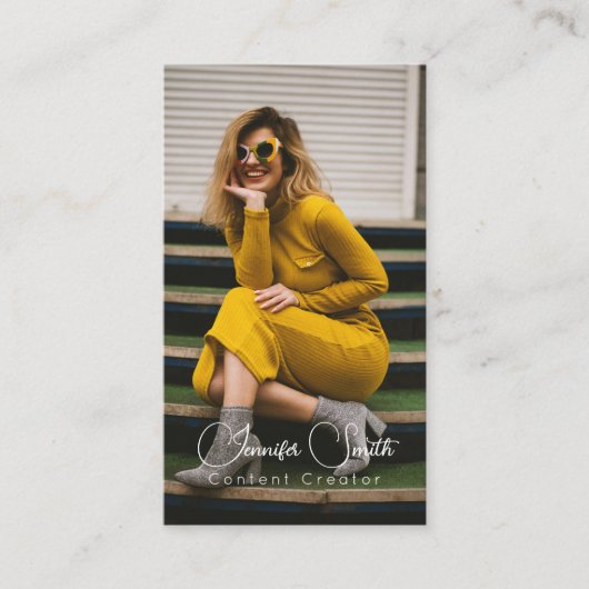 Content Creator add your photo Business Card 名刺 (正面)