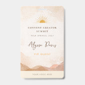 Content Creator Badge Photo QR Code Aesthetic バッジ (正面)