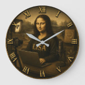 Content Creator Funny Mona Lisa YouTuber Gift ラージ壁時計 (正面)