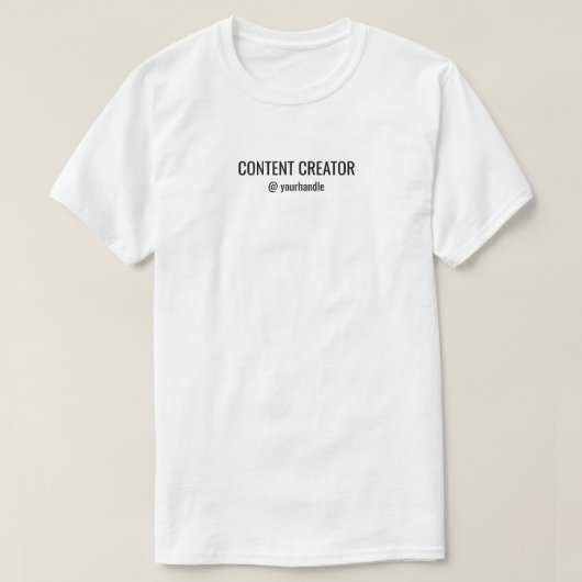 Content Creator + Your Social Media Name Tシャツ (デザイン正面)