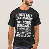 Content Manager Precision Guessworkを実行4 Tシャツ (正面)