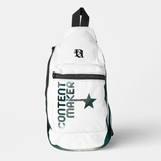 CONTENTMAKERスリングバッグトレンド抽象芸術グリーン スリングバッグ (正面)