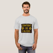 contient alcool biere chope binouze mousse humour tシャツ (正面フル)