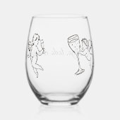 Contigo, todo es mejor ステムなしワイングラス (正面)