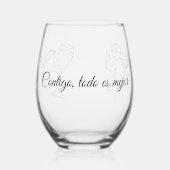 Contigo, todo es mejor ステムなしワイングラス (裏面)
