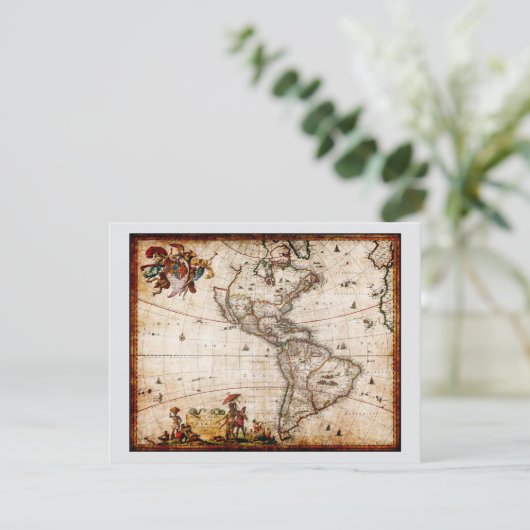 Continent of America Old Map Card (スタンド正面)