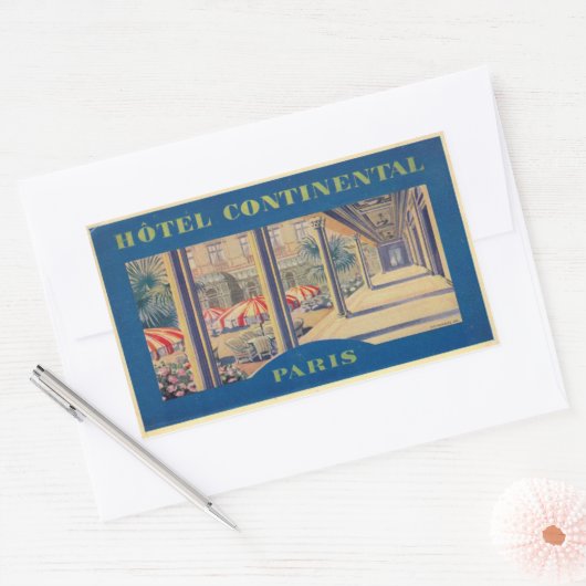 Continental Hotel (Paris) 長方形シール (封筒)