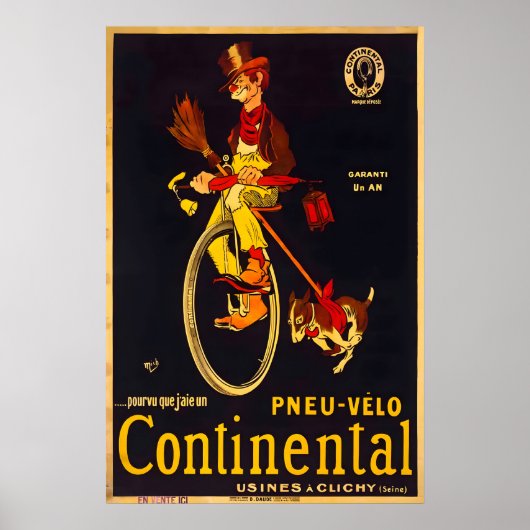 Continental Tyres Paris 1900 ポスター印刷 A5-A1 ポスター (正面)