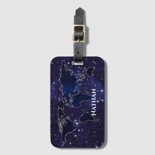 Continents in Star Constellations Night Sky Name ラゲッジタグ (正面縦)