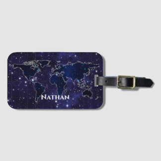Continents in Star Constellations Night Sky Name ラゲッジタグ
