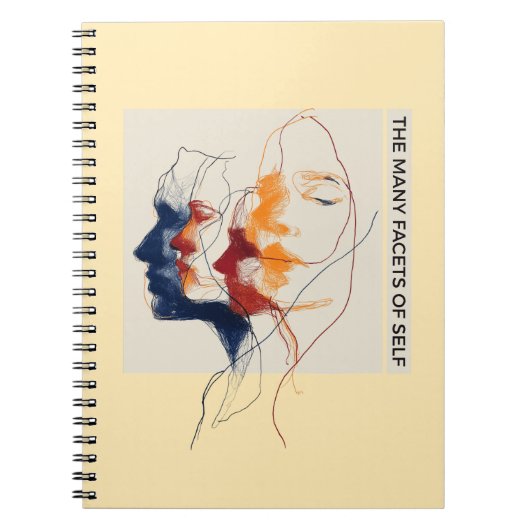 Continuous Line Drawing Mental Health Identity Art ノートブック (正面)