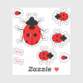 Contour Ladybugs Vinyl Stickersラベル シール (シート)
