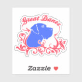 Contour Sticker ふざけた グレートデン シール (シート)