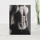 Contours in Grey Hot Guy Greetings Card カード (正面)