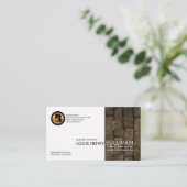 Contractorモダンでスタイリッシュなレンガ壁のパネル大将 名刺 (スタンド正面)